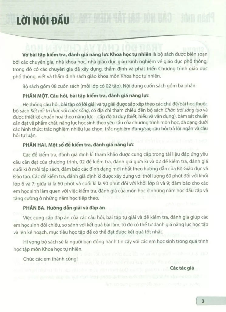 VỞ BÀI TẬP KIỂM TRA, ĐÁNH GIÁ NĂNG LỰC KHOA HỌC TỰ NHIÊN LỚP 7 - TẬP 2 (Sử dụng cho SGK Kết nối tri thức, Chân trời sáng tạo)